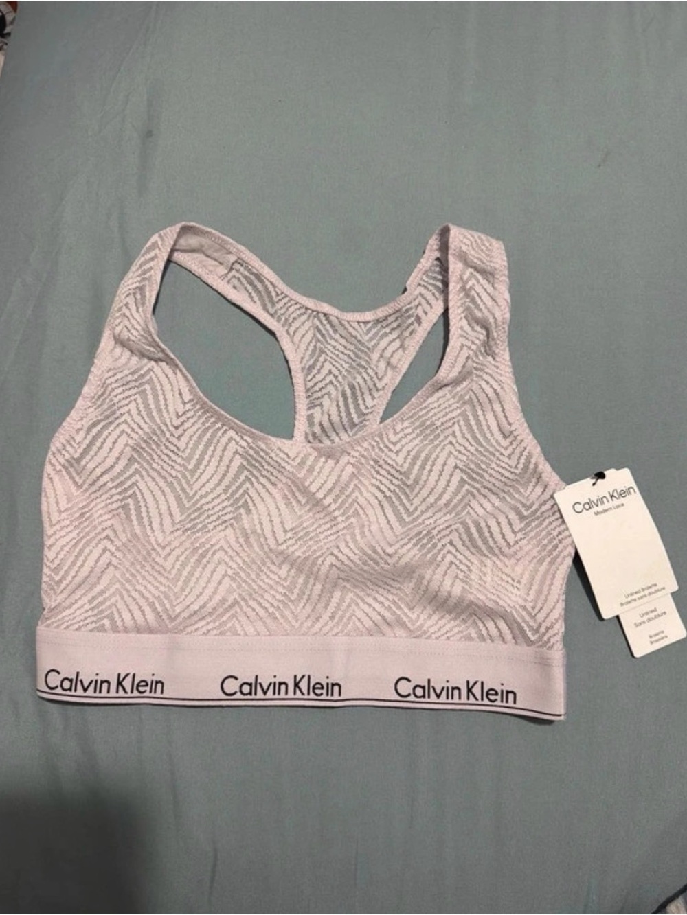 Calvin Klein Pale Pink Seamless Racerback Sports Bralette